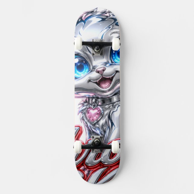 Skate Patinete CHROME KITTEN, com Trucks e Rodas (Frente)