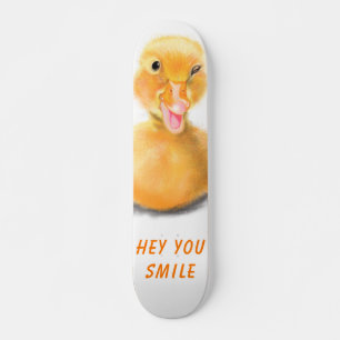 Skate Pato Amarelo Engraçado Reproduzindo Piscar os olh