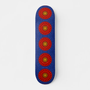 Skate Pato no azul com caleidoscópio vermelho
