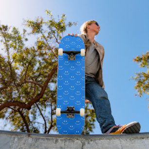 Skate Patterno de Sorriso Tabuleiro Azul