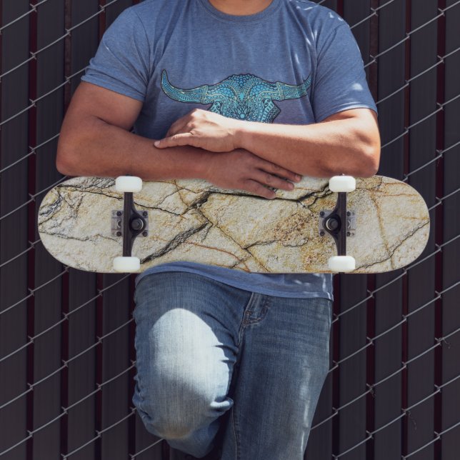 Skate Pedra de Mármore Texturizada Marrom e Preta (Ao ar livre 3)