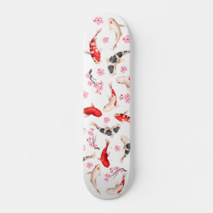 Skate Peixe Koi legal Floral Japonês