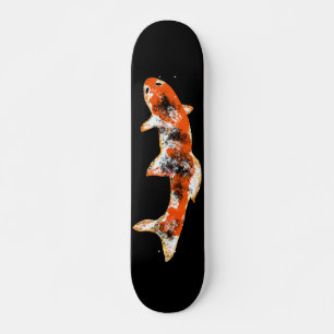 Skate Peixes Koi em Preto