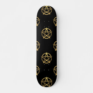 Skate Pentagrama de ouro e preto