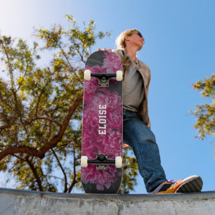 Skate Peônia Floral Personalizada (para Adolescentes)