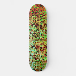 Skate Pequenos quadrados ou azulejos, verdes e laranja, 