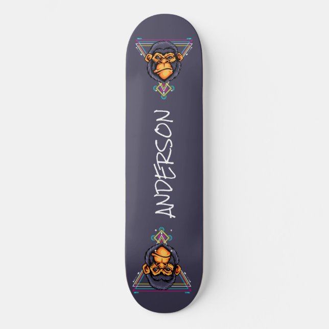 skate Personalizado Angry Gorilla Head Sagrado (Frente)