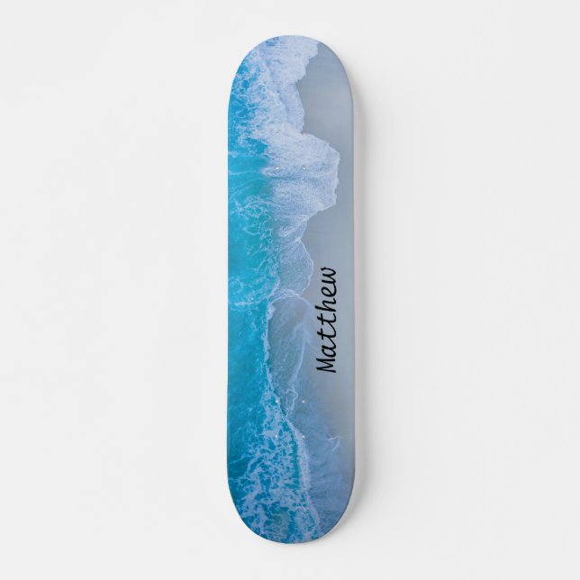 skate personalizado das ondas do oceano de praia (Frente)