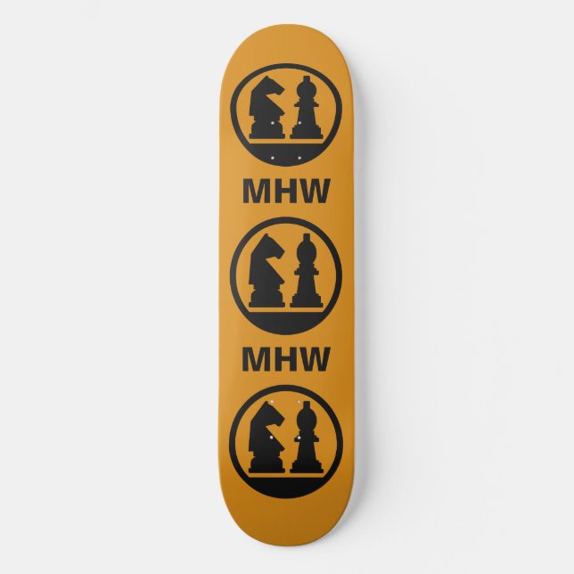 skate personalizado de monograma do CHESS (Frente)
