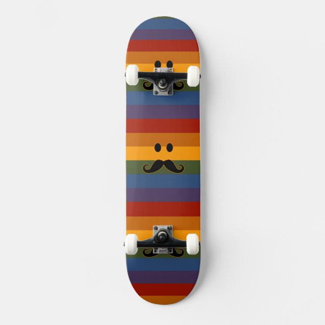 skate personalizado do Orgulho Mustache (Frente)