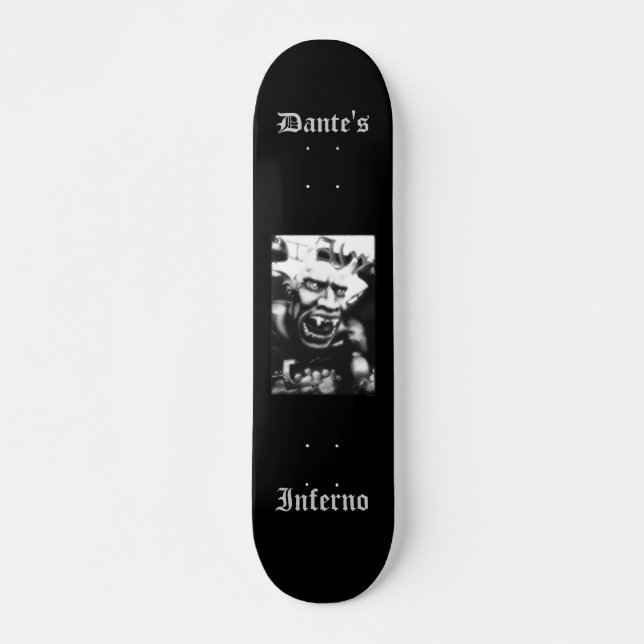 skate personalizado Inferno (preto) da Dante (Frente)