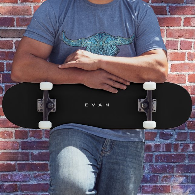 Skate Personalizado Minimalista Preto (Criador carregado)