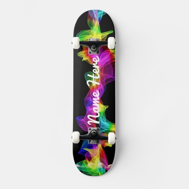 Skate Personalize Seu Abstrato Colorido (Frente)
