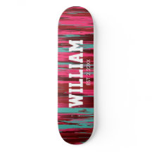 Personalized Est Colorful Abstract Red &Pink