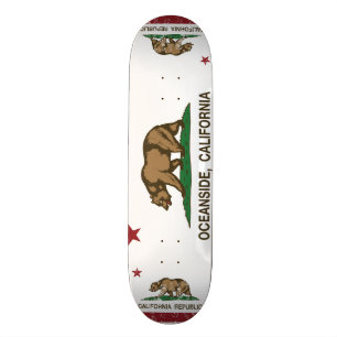 Skate Perto do oceano da bandeira do estado de
