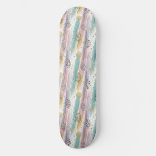 Skate Pincel de Pastel e Abstrato geométrico Dourado