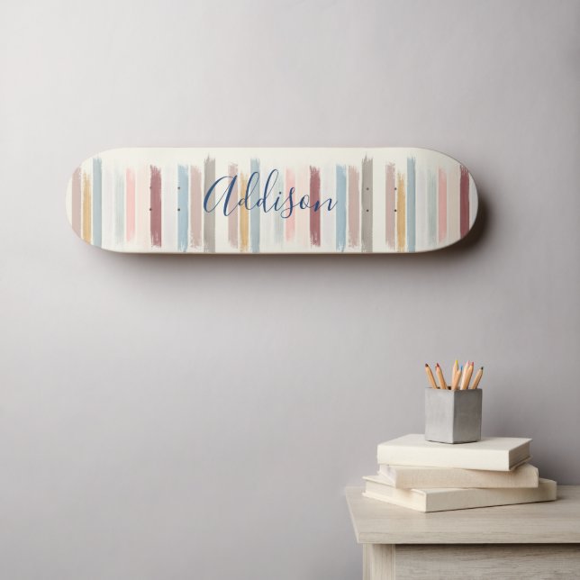 Skate Pinceladas pastéis personalizadas  (Arte de parede (Horz))