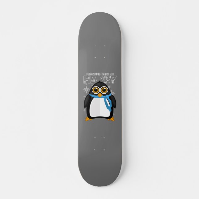 Skate Pinguins Me Fazem Feliz (Frente)