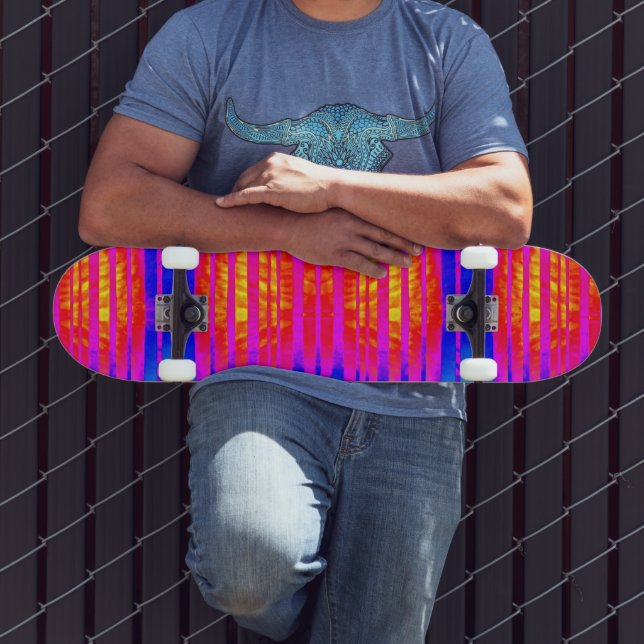 Skate Pink & Blue Neon Stripe (Ao ar livre 3)