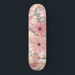 Skate Pink Sage Green Floral deixa padrão de aquarela<br><div class="desc">Este padrão elegante e feminino é perfeito para a na moda e a moda. Apresenta flores e folhas pintadas manualmente de coral de aquarela, rosa médio, castanho-castanho, amarelo-ouro e verde-floresta sobre um fundo rosado e roxo. É o país, bonito, fofo, único, artístico e moderno; o complemento perfeito ao seu estilo...</div>