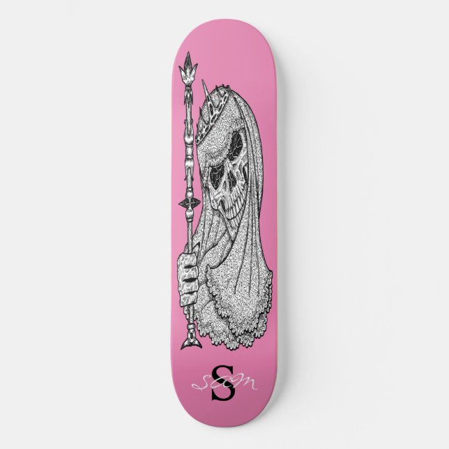 skate Pink SMILING GIRLY Skull (Frente)