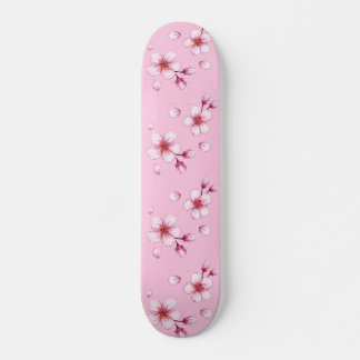 Skate Pink Watercolor Cherry Blossom Padrão
