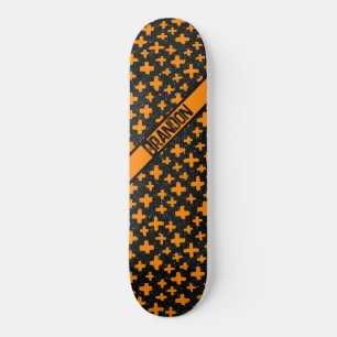 Skate Pintado Mais em Laranja com Nome