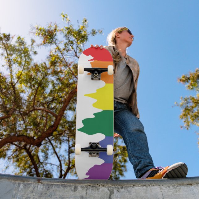 Skate Pintor orgulho gay Rainbow com Sinalizador (Ao ar livre 1)