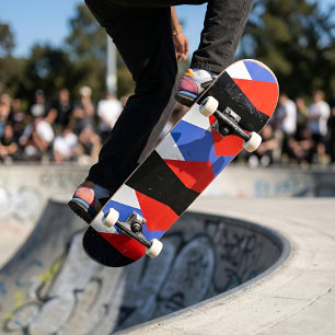 Skate Pintura Abstrata Moderna estética azul vermelha