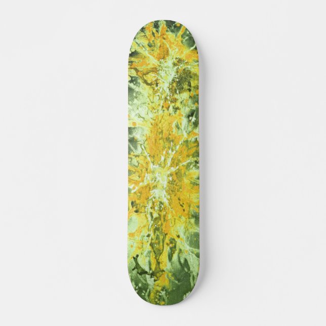 Skate pintura abstrato | espadilha-verde-amarelada (Frente)