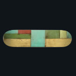 Skate Pintura Costeira Contempoary Multicolor<br><div class="desc">Aqua, verde, vermelho e amarelo se encontram em uma explosão de cor que lembra um padrão no baralho de praia. Prender esta pintura costeira contemporânea na sua parede pode levá-lo a tirar as férias que você tem tirado! Faz um presente de excelente para qualquer um que precise de uma fuga...</div>