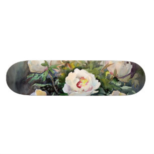 Skate Pintura da aguarela das flores bonitas