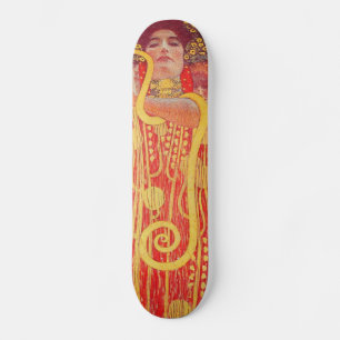 Skate Pintura da Mulher Vermelha com Cobra de Ouro de Gu