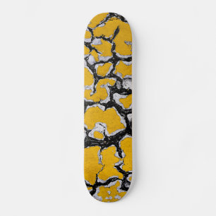 Skate Pintura de estrada amarela fissurada