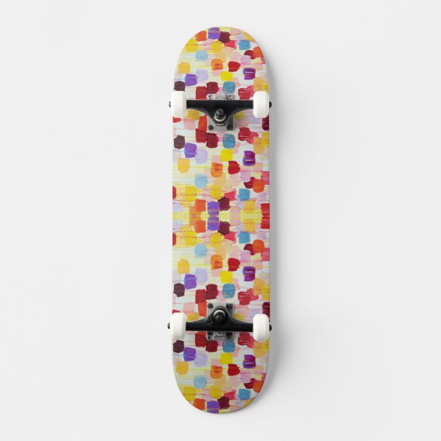Skate Pintura de flores colorida fofa (Frente)