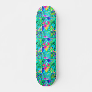 Skate Pintura do Jardim com Hydrangea e Blues