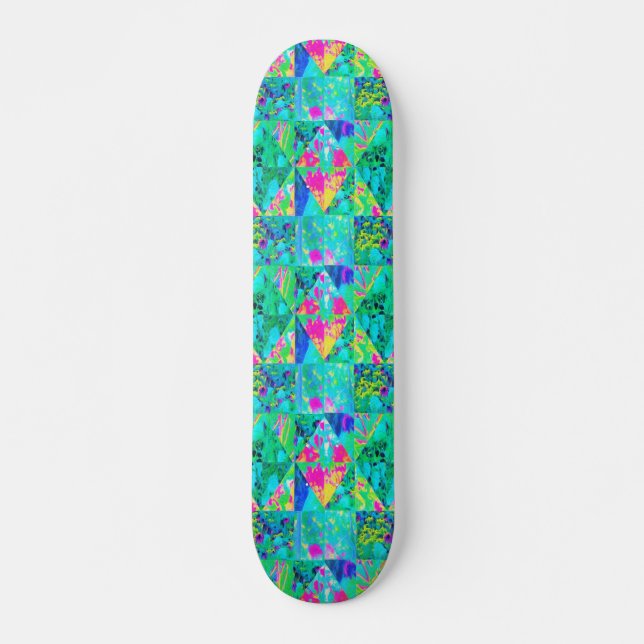 Skate Pintura do Jardim com Hydrangea e Blues (Frente)