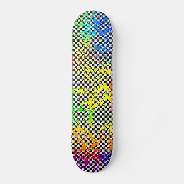 Skate Pintura do Splatter e checkered (Frente)
