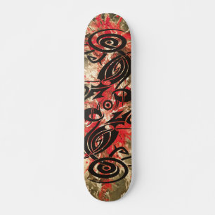 Skate Pintura pipe% vermelha tribal do tatuagem preto 2%