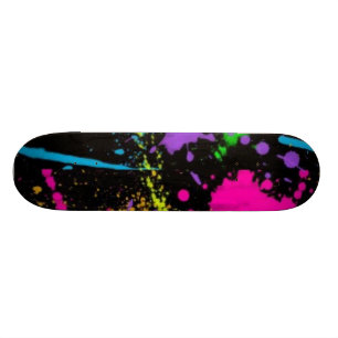 Skate pintura-splatter-cor-de-rosa-roxo
