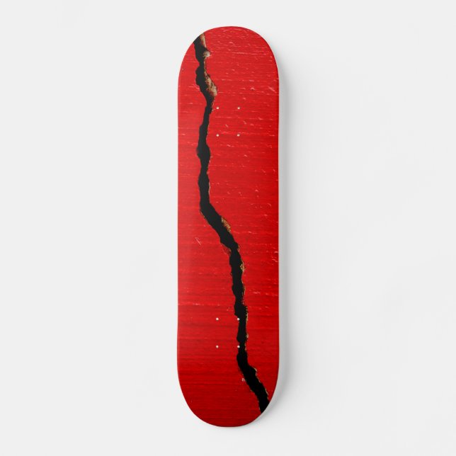 Skate Pintura vermelha rachada (Frente)