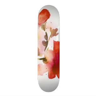 Skate Pinturas florais abstratas da aguarela