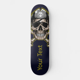 Skate Pirata Personalizada do Crânio Negro