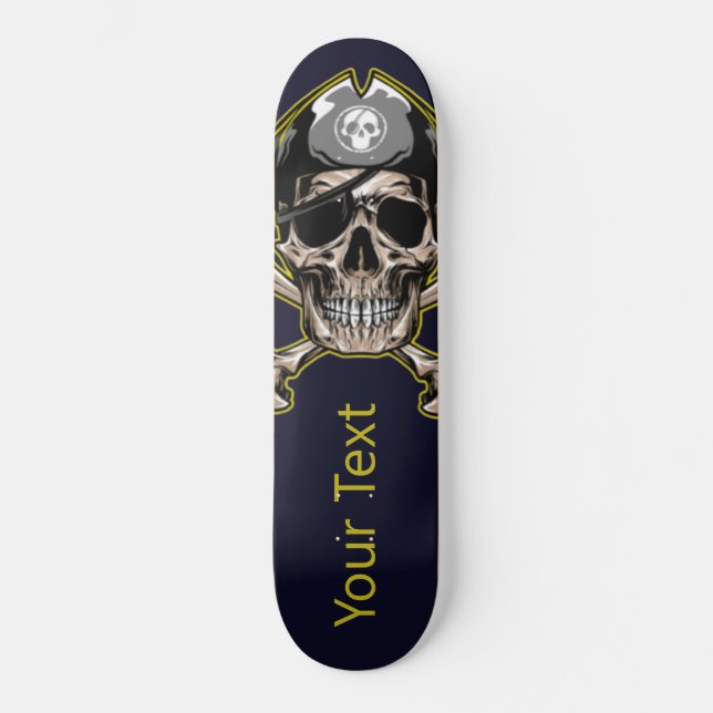 Skate | Pirata Personalizada do Crânio Negro (Frente)