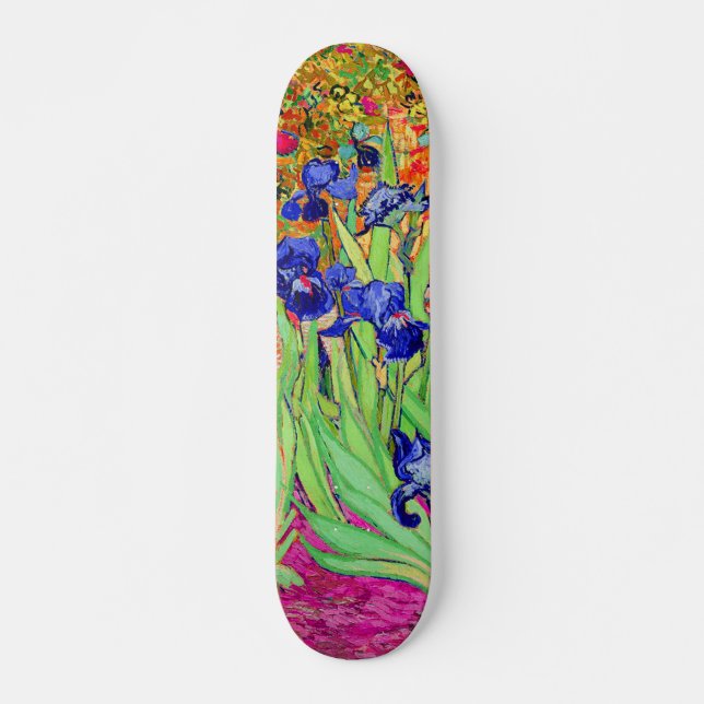 Skate PixDezines van gogh irises roxos (Frente)