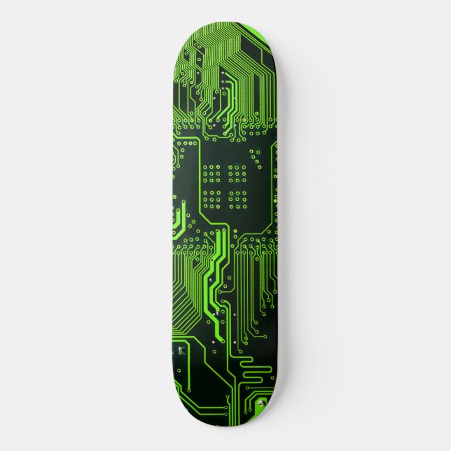 Skate Placa de Circuito de Computador Legal Verde (Frente)