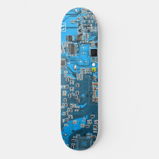Skate Placa de Circuito de Geeks de Computador Azul (Frente)