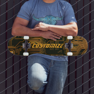 Skate Placa de Circuito PCB Cyber Laranja Personalizada