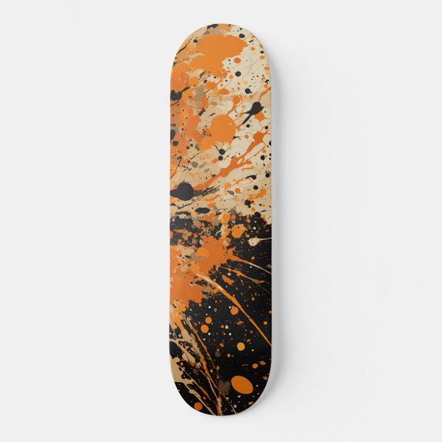 Skate Placa de tinta futurística, preto pantero, olha, c (Frente)