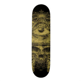 Skate Plataforma variante do Popsicle do crânio Dourado